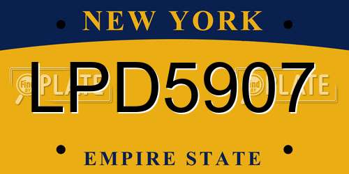 LPD5907 New York License Plate