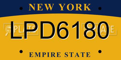 LPD6180 New York License Plate
