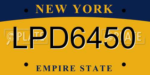 LPD6450 New York License Plate