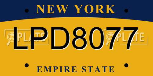 LPD8077 New York License Plate