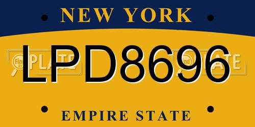 LPD8696 New York License Plate