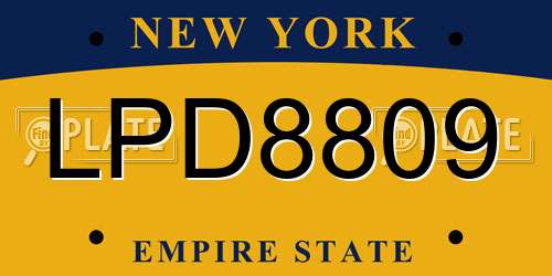 LPD8809 New York License Plate
