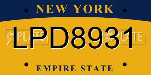 LPD8931 New York License Plate