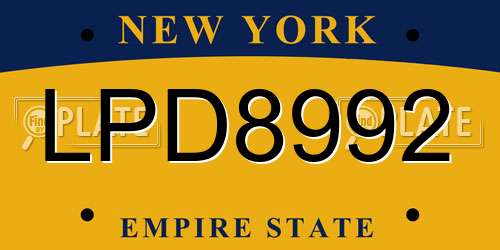 LPD8992 New York License Plate