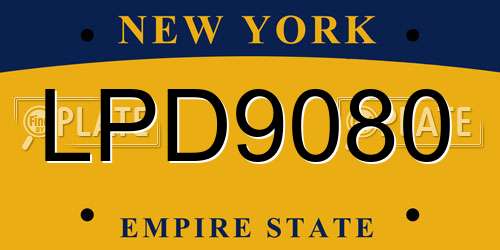 LPD9080 New York License Plate