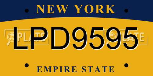 LPD9595 New York License Plate