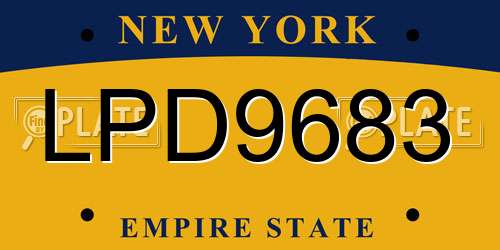 LPD9683 New York License Plate