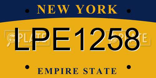 LPE1258 New York License Plate
