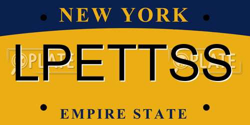 LPETTSS New York License Plate