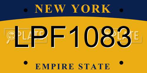 LPF1083 New York License Plate