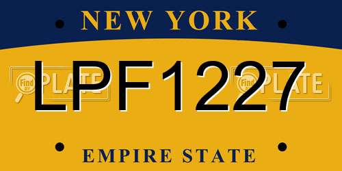 LPF1227 New York License Plate