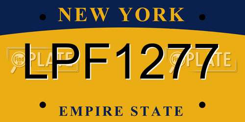 LPF1277 New York License Plate