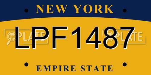 LPF1487 New York License Plate