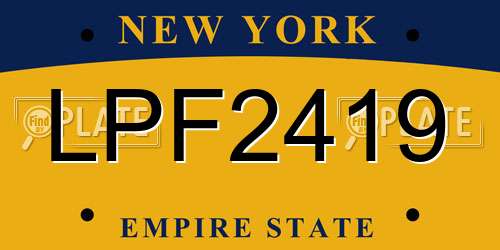 LPF2419 New York License Plate