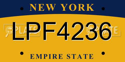 LPF4236 New York License Plate