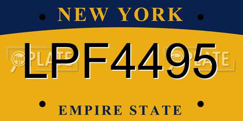 LPF4495 New York License Plate