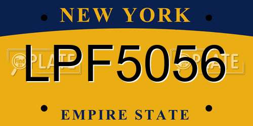 LPF5056 New York License Plate