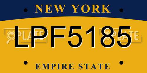 LPF5185 New York License Plate