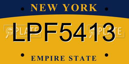 LPF5413 New York License Plate