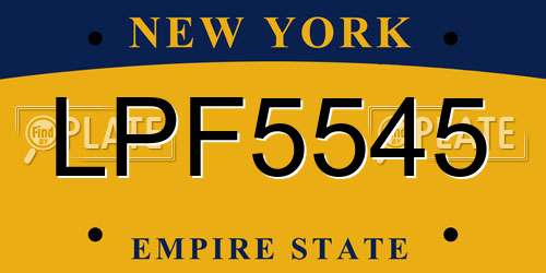 LPF5545 New York License Plate