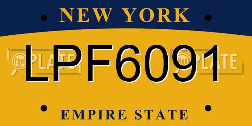LPF6091 New York License Plate