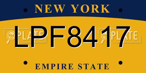 LPF8417 New York License Plate