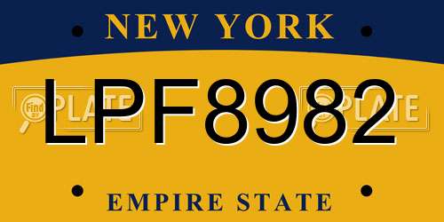 LPF8982 New York License Plate