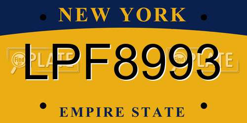 LPF8993 New York License Plate