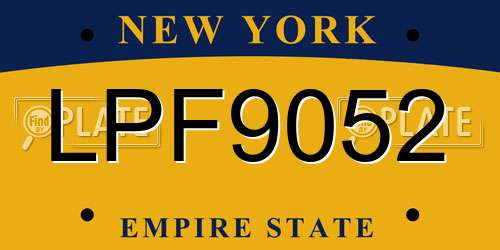 LPF9052 New York License Plate
