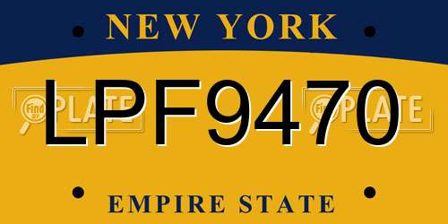 LPF9470 New York License Plate