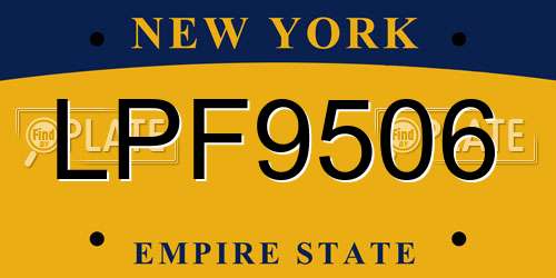 LPF9506 New York License Plate