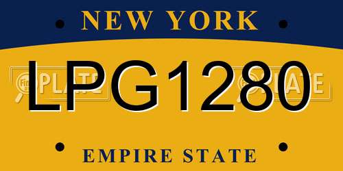 LPG1280 New York License Plate