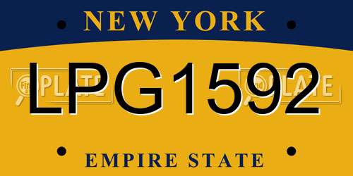 LPG1592 New York License Plate