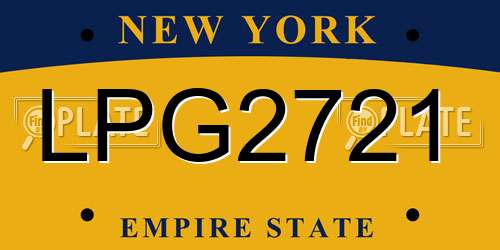 LPG2721 New York License Plate