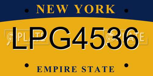 LPG4536 New York License Plate