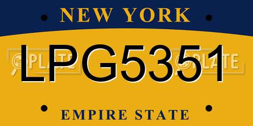LPG5351 New York License Plate