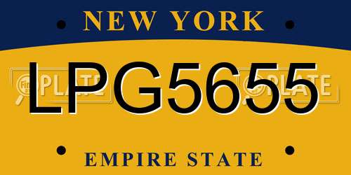 LPG5655 New York License Plate