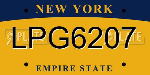 LPG6207 New York License Plate