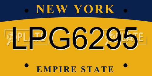 LPG6295 New York License Plate