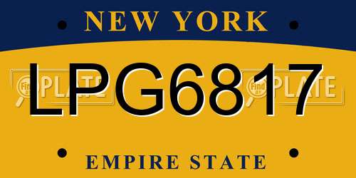 LPG6817 New York License Plate