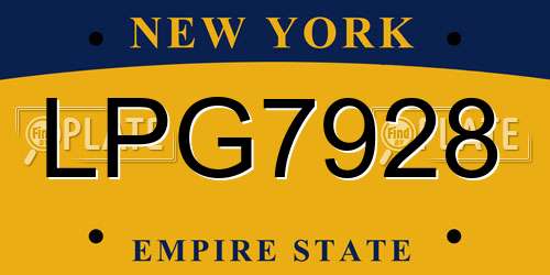 LPG7928 New York License Plate