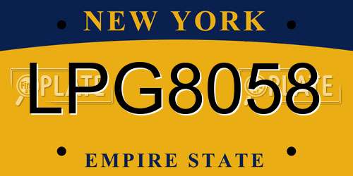 LPG8058 New York License Plate