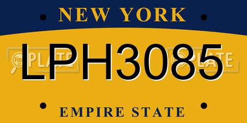 LPH3085 New York License Plate