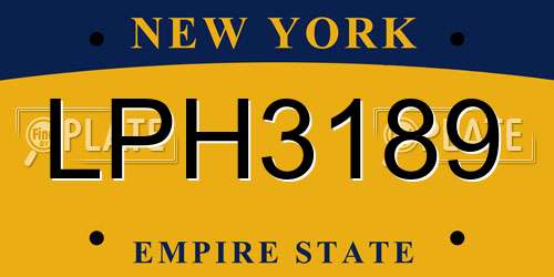 LPH3189 New York License Plate
