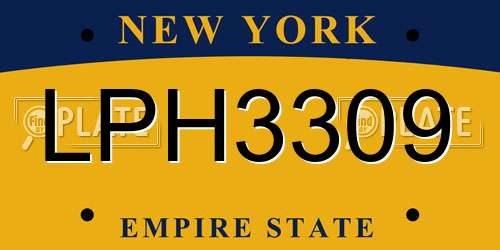 LPH3309 New York License Plate
