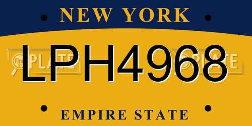 LPH4968 New York License Plate