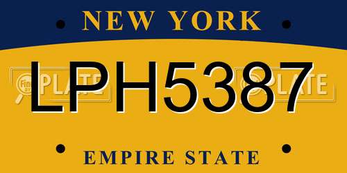 LPH5387 New York License Plate