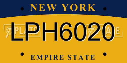LPH6020 New York License Plate
