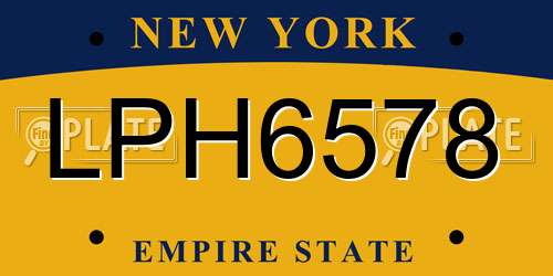 LPH6578 New York License Plate