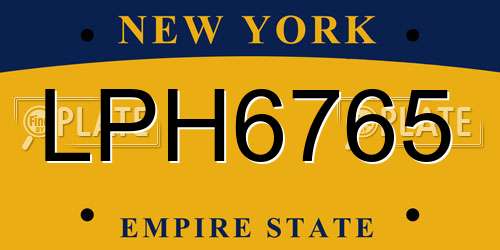 LPH6765 New York License Plate